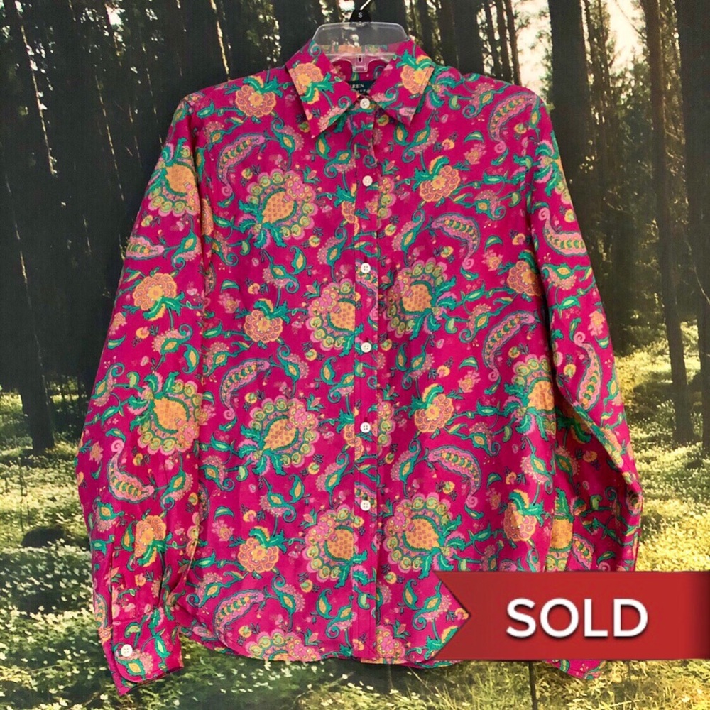 VTG Ralph Lauren Silk Blouse - Picture 1 of 3